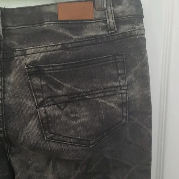 Do Denim Distressed Charcoal Grey Acid Wash Jeans - Picture 12 of 16